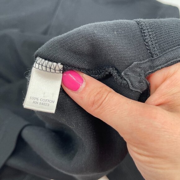 Banana Republic Sweater Large Mens Black Suede Patch Preppy Casual Pullover Knit - Picture 9 of 11